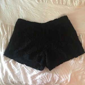 Black Crochet Shorts